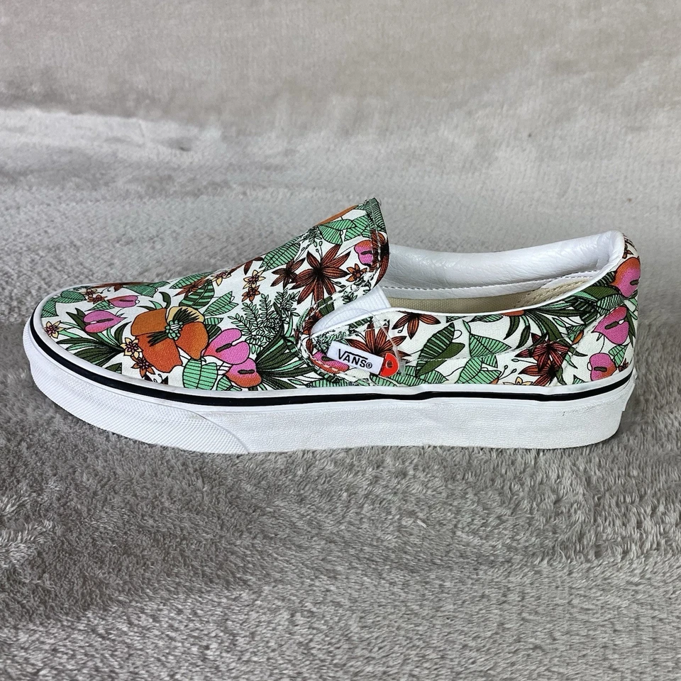 Vans Classic Slip-On Shoes Mens Size 6.5 Womens 8 Floral Canvas Skate Casual NEW - Image 2 of 4