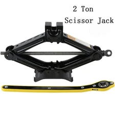 2 Ton Scissor Jack w/ Ratchet Wheel Lug Wrench Speed Handle for Car Van Lift