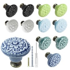 Biaungdo 12 Pcs 6 Colors Ceramic Kitchen Cabinet Knobs and Pulls, 6