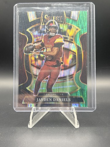2025 Panini Select - Jayden Daniels #88 Black & Green Shock Prizm Commanders