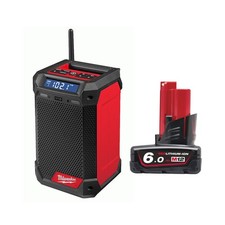 Milwaukee M12RCDAB+-0 12V Radio and Charger Bare Unit & M12B6 6.0Ah Battery