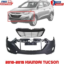 Front Bumper Cover Fascia & Bumper Grille For 2010-2015 Hyundai Tucson