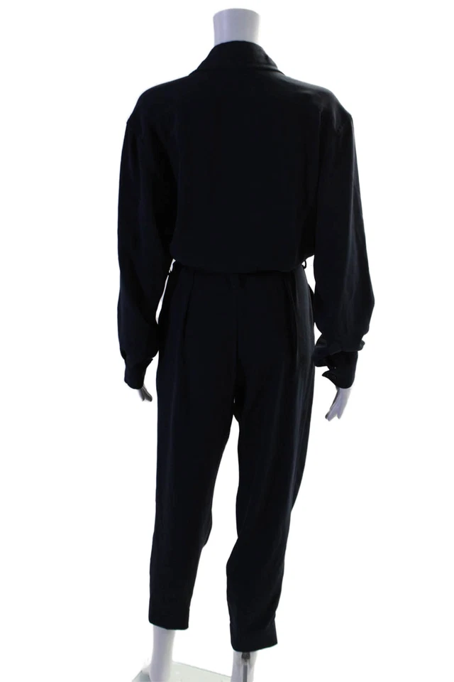 Faith Connexion Annabelle Womens Button Down Belted Jumpsuit Navy Blue Size EUR - Image 3 of 4