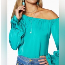 RAMY BROOK Murphy Off the shoulder Top In Oasis Women's Size Small NWT