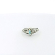 Sterling Silver Small Marquise Blue Stone Ring - size 6.75 C31025803