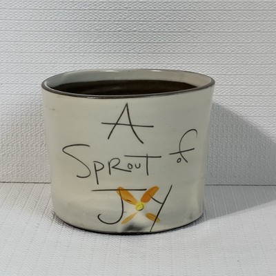 Z Pots A SPOUT of JOY Ceramic Planter Flower Pot Utensil Crock Cream