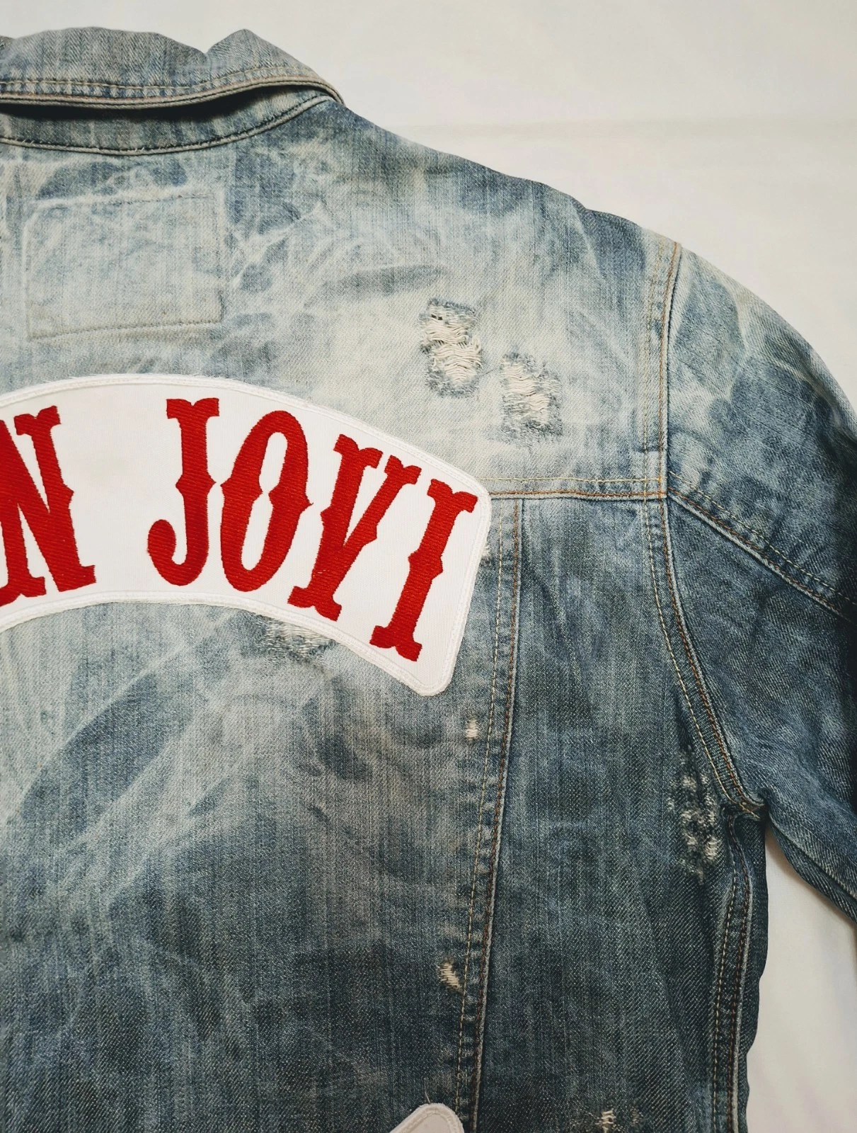 Bon Jovi, Energie Patched Battle Denim Mens Jacket Size M - product detail image 12