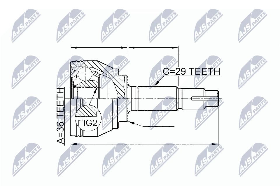 NTY Drive Shaft Joint Kit NPZ-NS-078 for Nissan Renault Front Wheel Side
