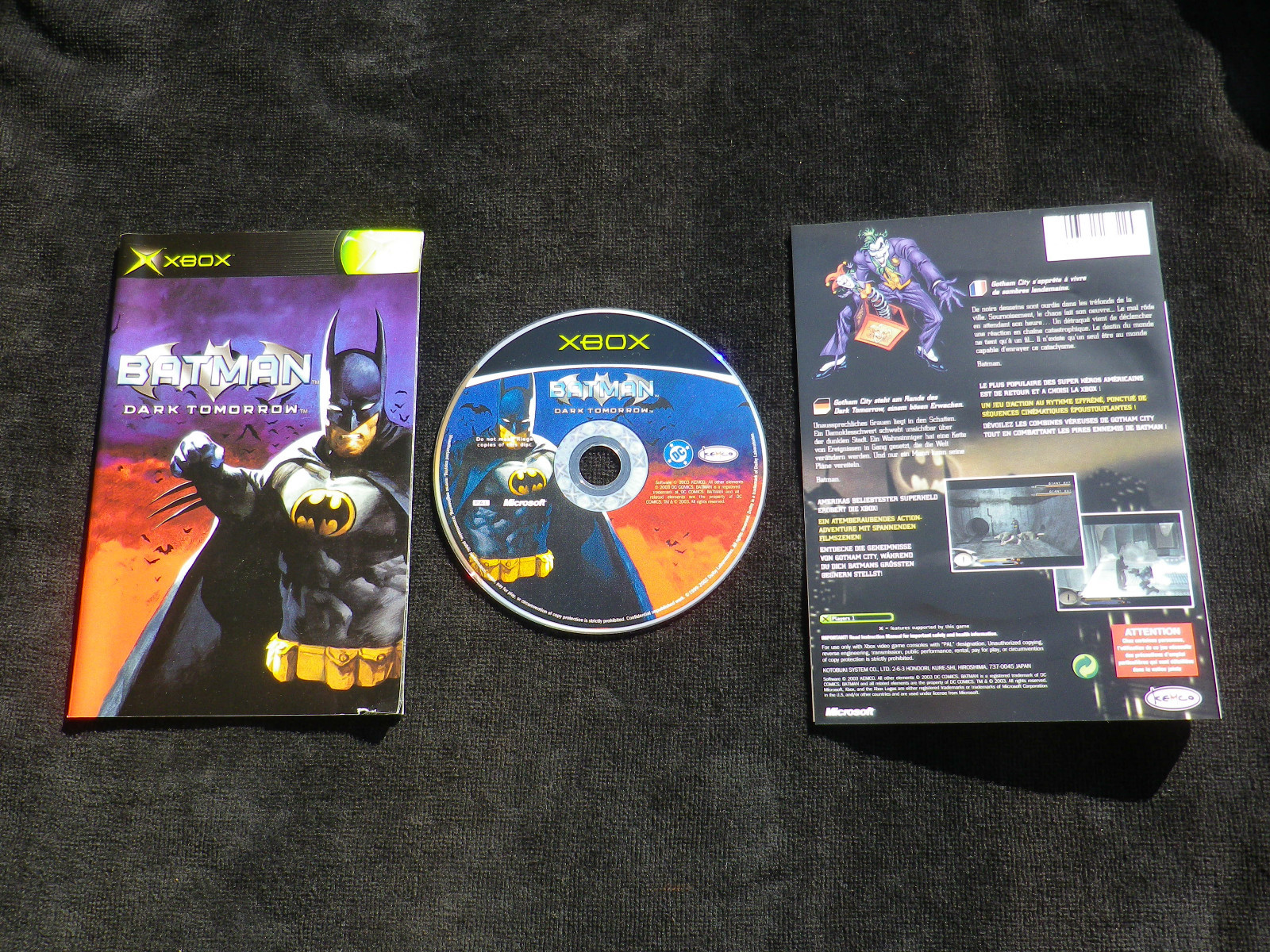 BATMAN DARK TOMORROW :JEU Microsoft XBOX COMPLET  ( envoi suivi )