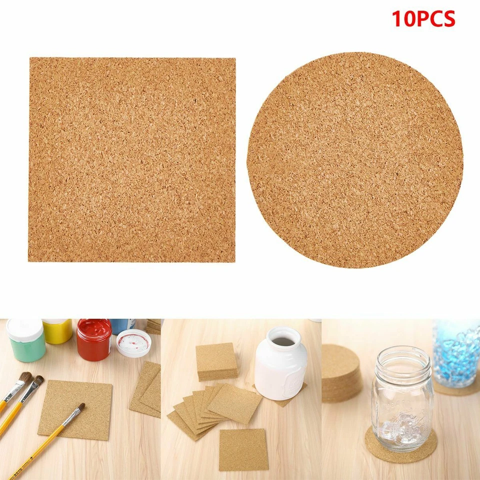 Self-Adhesive Cork Squares 4x4 Inches Cork Backing Sheets Cork Tiles Coasters - Image 4 of 4