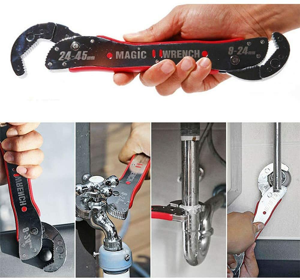 Self Adjustable Spanner Wrench Auto Ratcheting Reversible for Pipe, Nut, &  Bolt