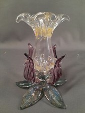 Fiore Decorativo Di Vetro Soffiato Artigianale. Galante “Avialas” . Fine S. Xx