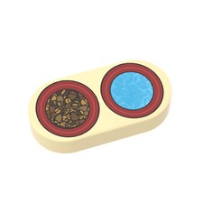 NEW - Pet Food Bowls Pattern - Custom Printed 1x2 Tile Brick City Pet Accessory