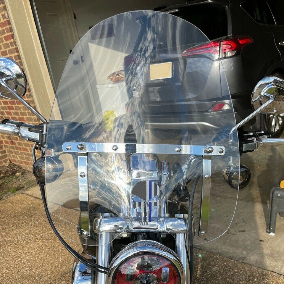 Large Clear Windshield for Honda Magna Shadow Spirit Sabre 600 750 1100 19"x17" - Image 4 of 4