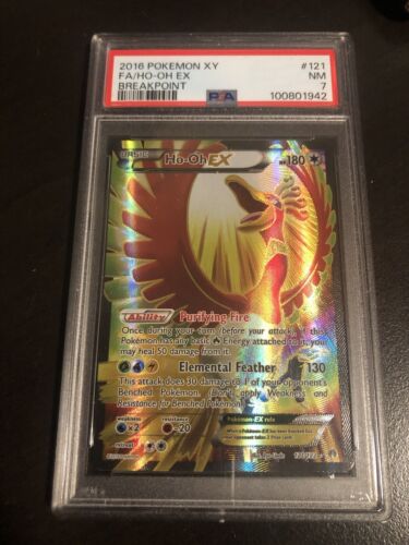 PSA 7 Pokemon Ho-Oh EX Full Art Card 121/122 XY BREAKpoint