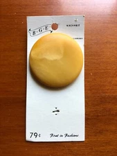 New Large Pearly Yellow Gold Round Button 1-9/16" wide Plastic by BGE - Shank