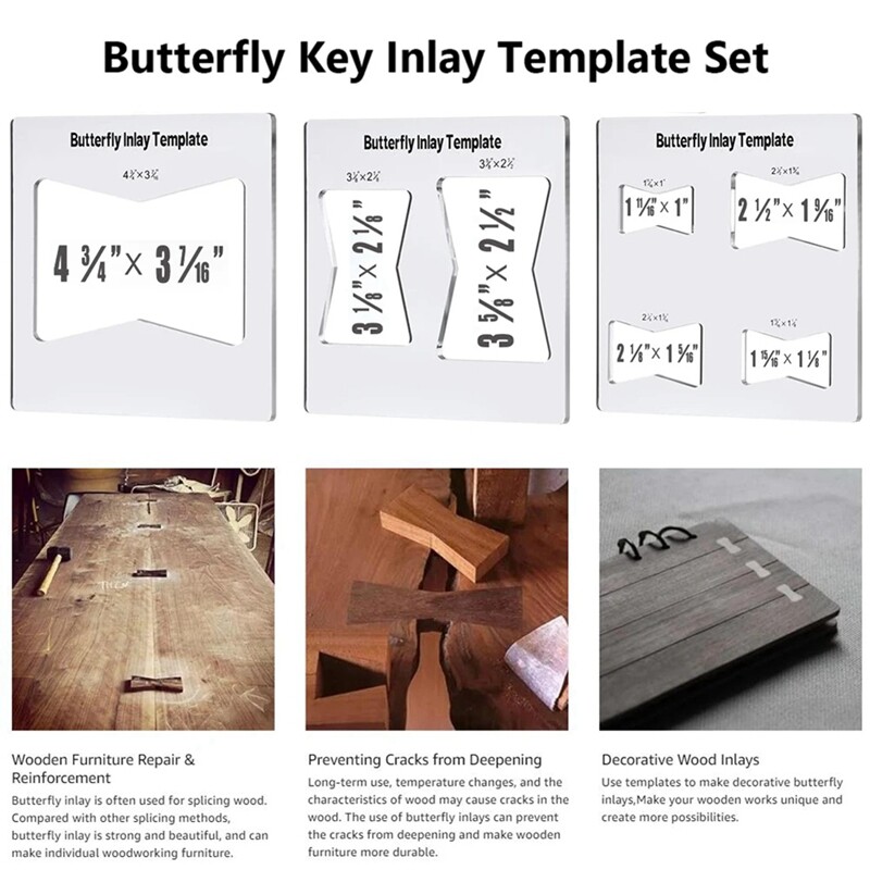 Professionelle Butterfly-Inlay-Vorlage und Router-Vorlagen ...