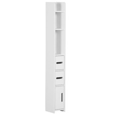 COLONNA BAGNO CON MENSOLE E ARMADIETTI. MOBILE ALTO SALVASPAZIO IN LEGNO 15X17X1