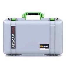 Silver  Lime Green Pelican 1525 Air case. With Foam.