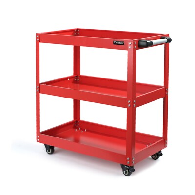 Werkzeug Aufbewahrung Schwerlast Garage Trolley Werkstatt 3 Ebenen Rad Wagen Zum Selbermachen rot UK