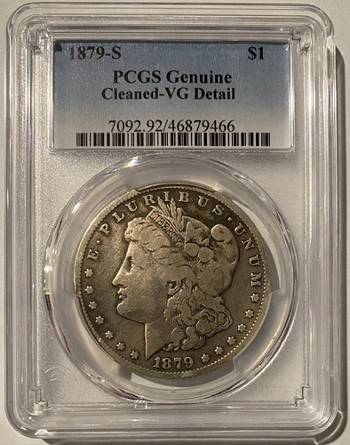 1879-S $1 Morgan Silver Dollar PCGS Genuine Cleaned VG Detail