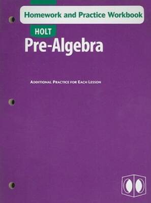 Holt Pre-Algebra: Homework and Practice Workbook - Paperback - GOOD