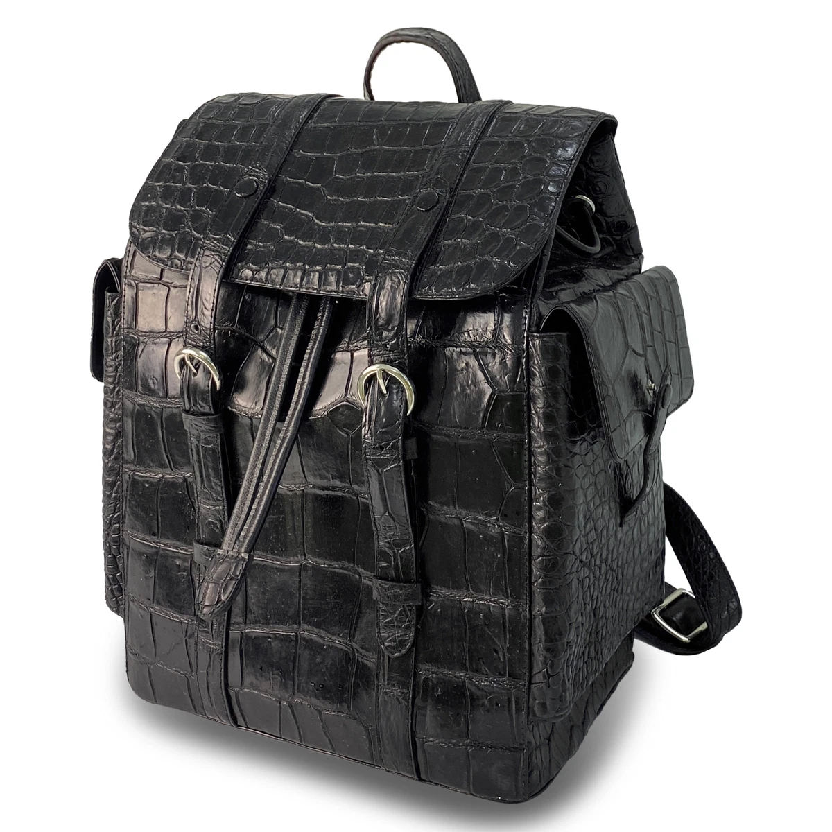 Genuine Alligator Skin Backpack, Luxury Backpack for Men