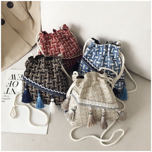 with Tassels Ethnic Style Tassels Bag Woven Bucket Bag
