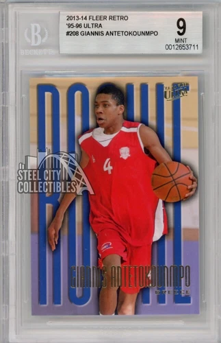 Giannis Antetokounmpo 2013-14 Upper Deck Fleer Retro Rookie Card #208 BGS 9 Mint