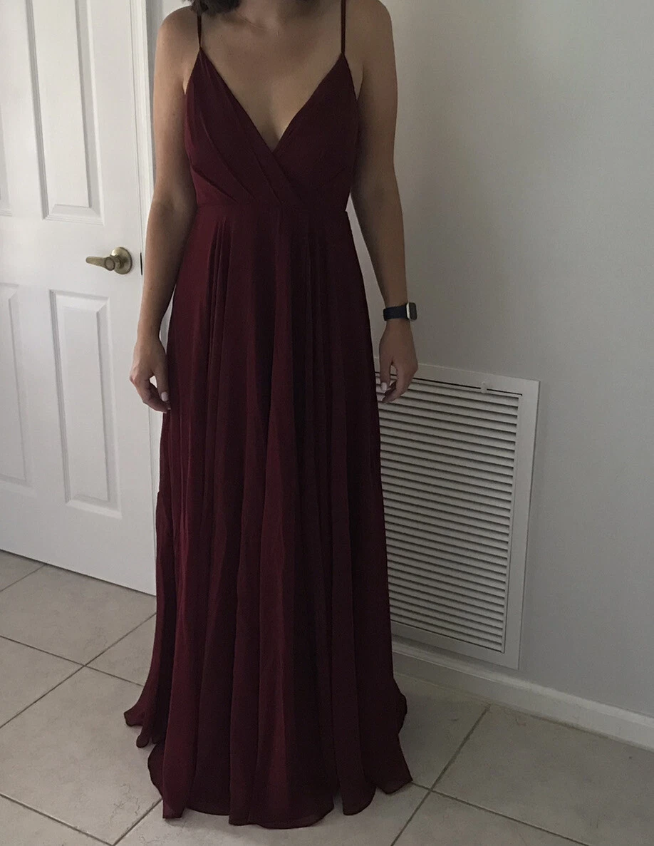 LuLus Formal Prom Dress Burgundy size L