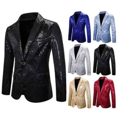Herren Smoking Jacke Elegant Schwarz Abend Event Knopf Slim Herrenmode 1122