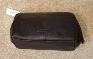 Leather Shave Travel Toiletry Case 