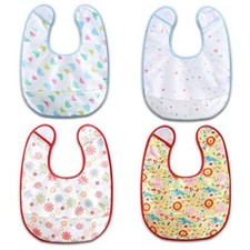 Baby bib waterproof feeding bibs - baby food bib 4pack adjustable soft for Bo...