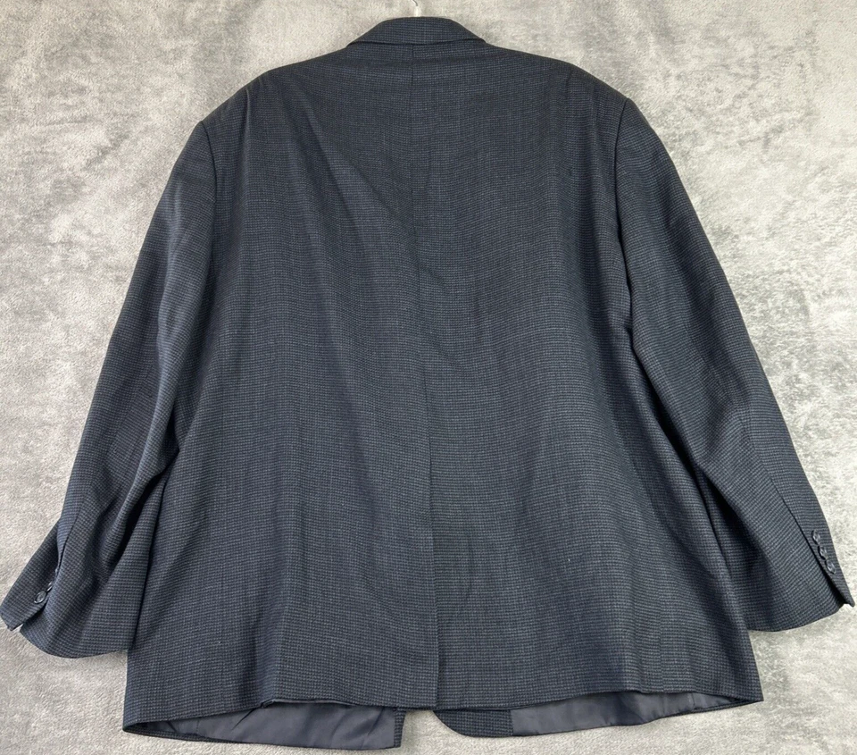 Alexander Lloyd Size 54R Sport Coat Navy Blue Silk Wool Blend Jacket Blazer - Image 2 of 4