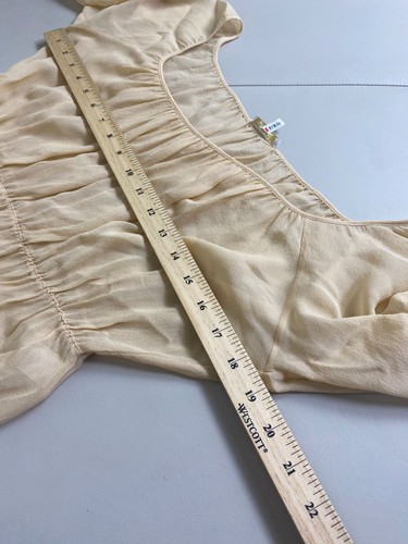 La Perla Beige Silk Dress size 2 Made in Italy Sheer Lightweight 3/4 Sleeves - Picture 6 of 19