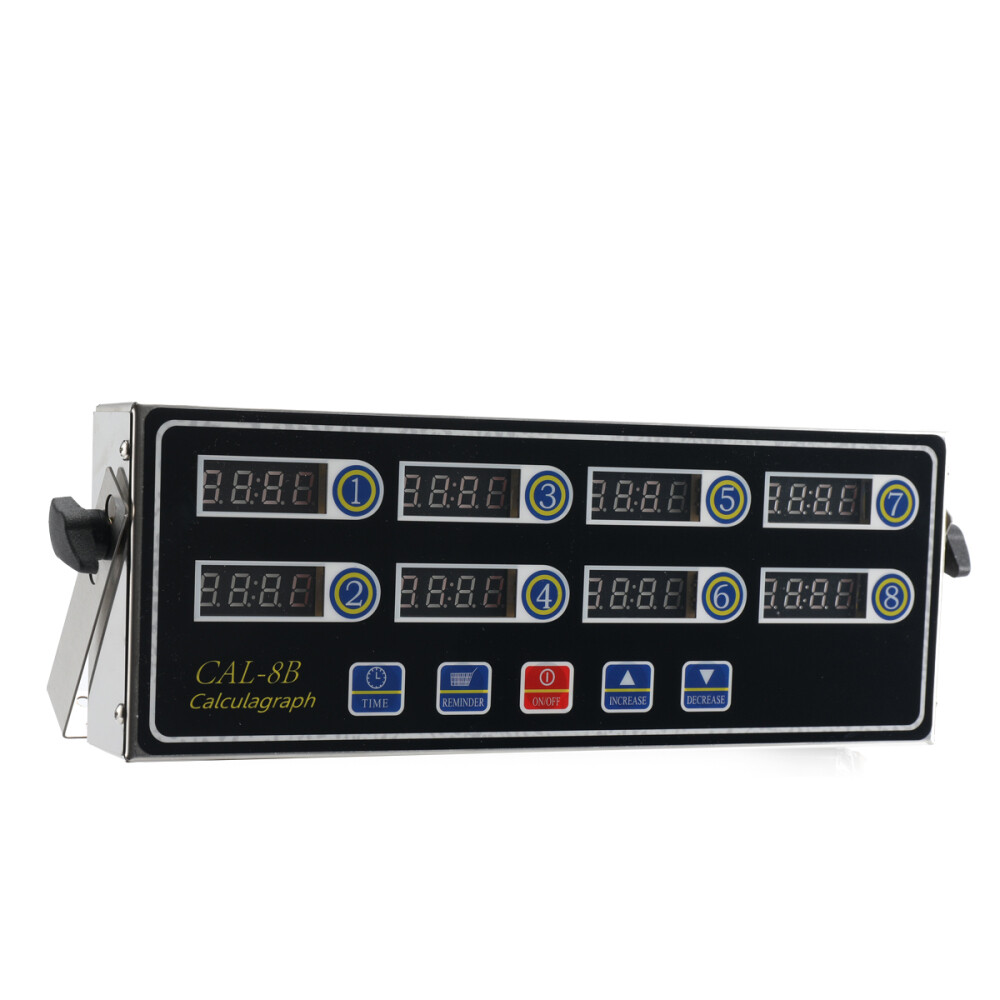 110V Commercial Countdown Timer 8 Channel LED Timing Tools Kitchen Cooking Alarm