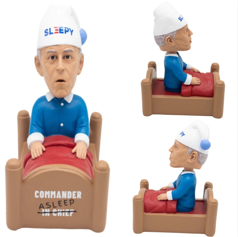 SQUASH SOCIALISM Joe Biden Commander Asleep Bobblehead Anti Biden Funny Figurine Gag Gift Doll