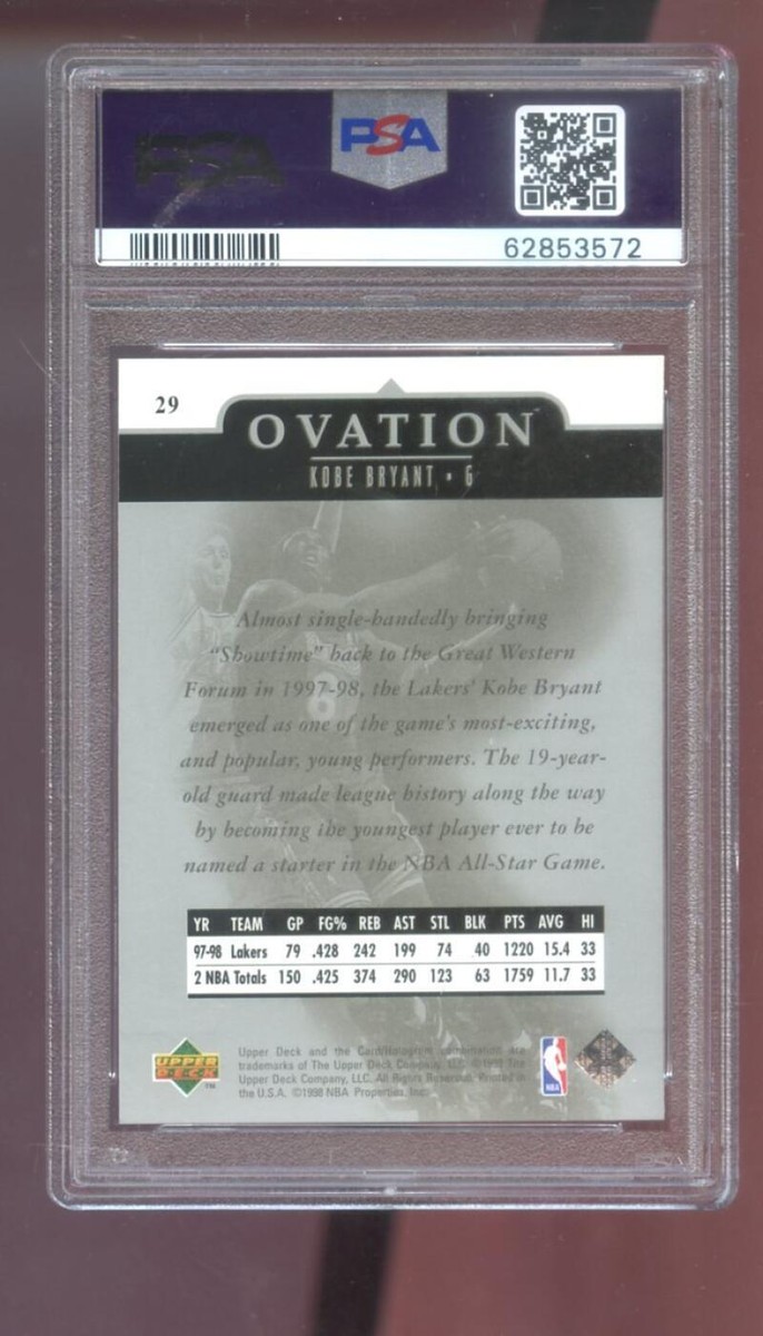 1998-99 Upper Deck Ovation #29 Kobe Bryant PSA 9 Graded