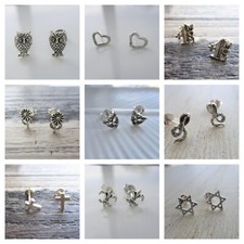 New Sterling Silver Stud / Post Earrings, Small, Dainty, Unisex Free US Shipping