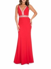 NEW DECODE RED BEADED OPEN BACK GOWN SIZE 6