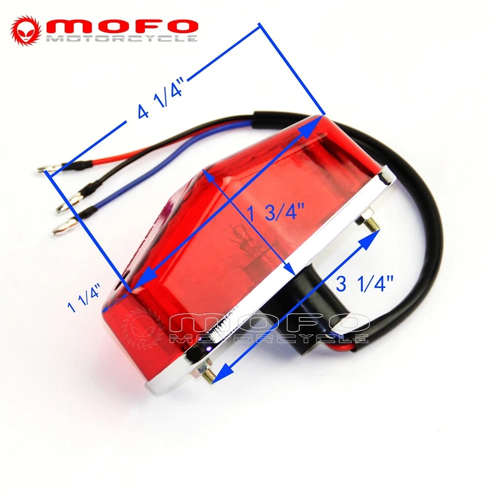 Lámpara de freno trasera universal para Yamaha/Suzuki personalizada y café estilo corredor roja Foto 2 de 4
