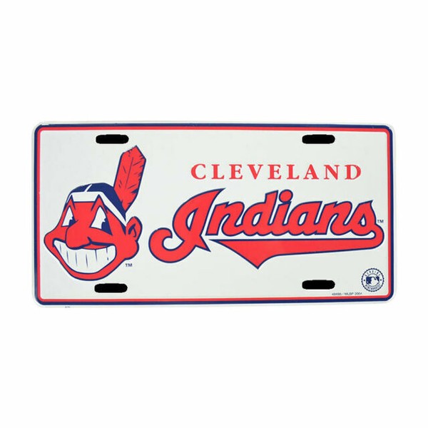 MLB Cleveland Indians Car Truck Metal License Plate 12x6 Hang Time for