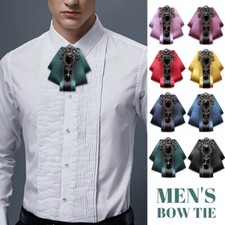 Men Retro Bow Tie Rhinestone Crystal Satin Tied Necktie Formal Wedding Party