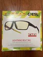 Gunnar Optiks LI3-00102 Lightning Bolt 360 ESL Onyx Sun Gamer Glasses Blue Light