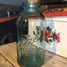 Vintage Ball Mason Quart Jar Aqua Blue #2 On Bottom 1910-1923 Mint