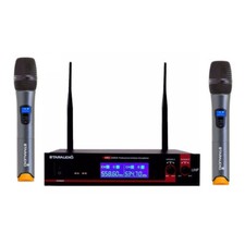 STARAUDIO Dual Channel Wireless UHF Mic Set 2CH Handheld Disco Church Microphone