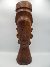 WOODEN CARVED VINTAGE TRIBAL WALL HANGING HEAD MASK
