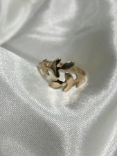 Gold Color Leaf Ring Women Nature Inspired Fixed Size Minimalist Jewelry Gift