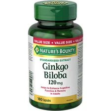 Natures Bounty Ginkgo Biloba Pills Herbal Health Supplement Memory 180 pcs NEW