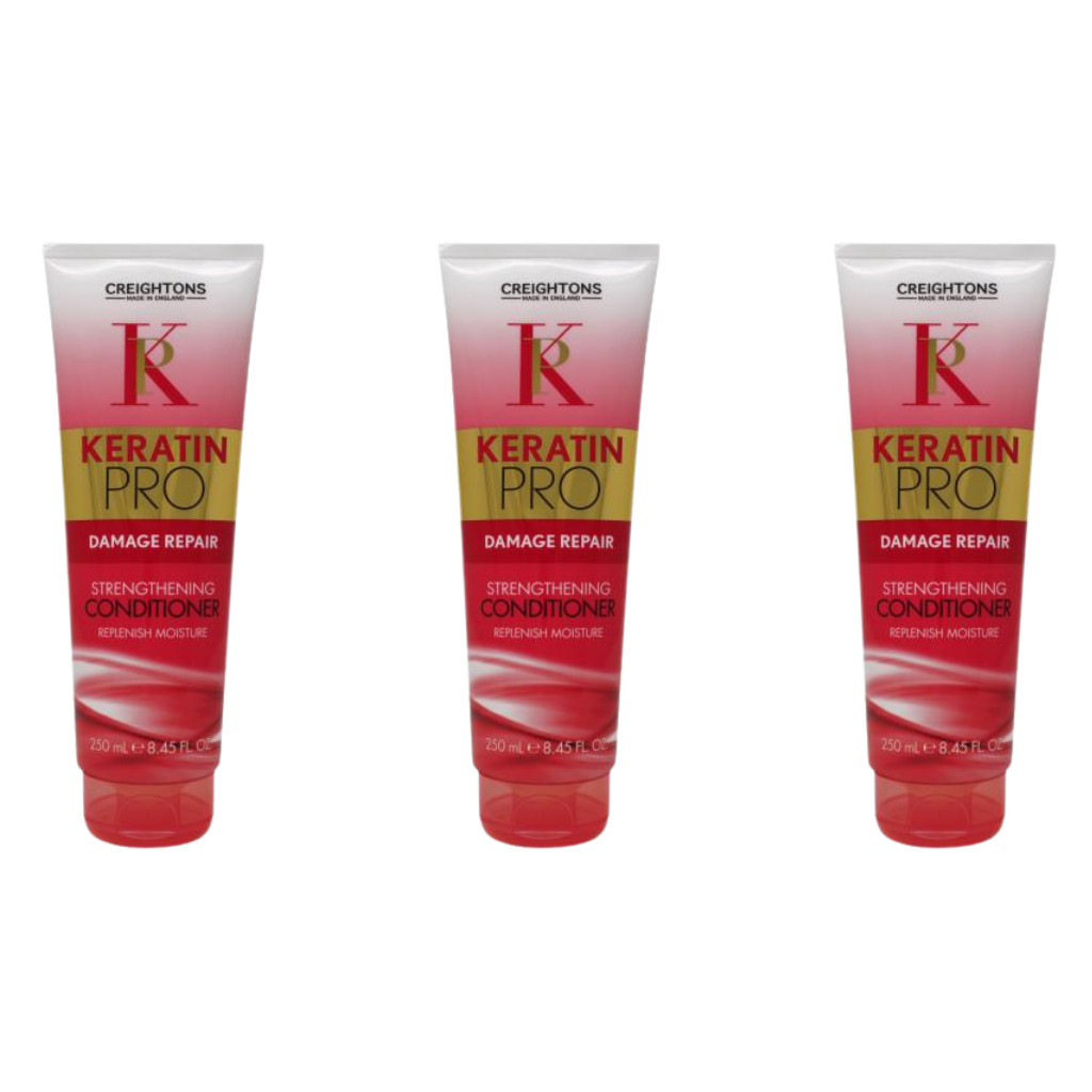Creightons Keratin Pro Conditioner 250ml Strengthening & Smoothing Hair Care 3PK